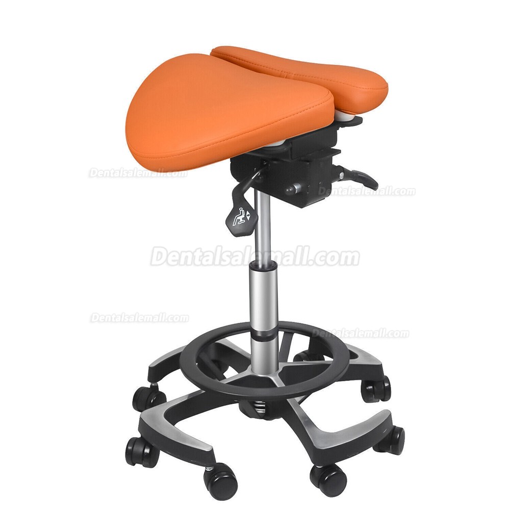 Ergonomic Dental Assistant Stool Two-part Saddle Chair Assistant Operator Stools Imported Leather